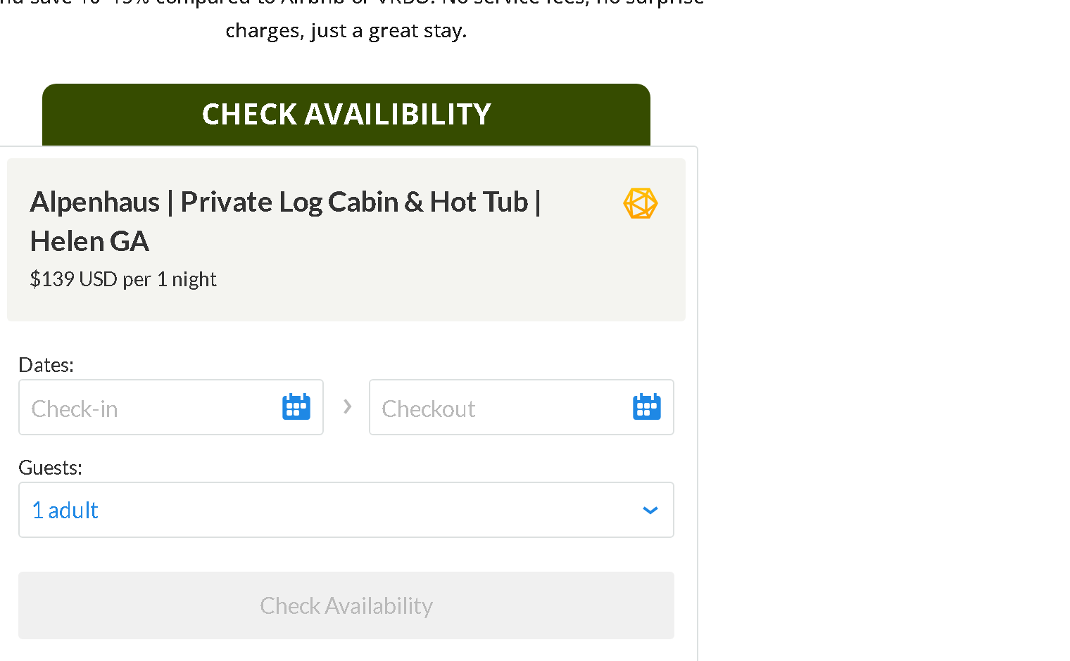 Check Availibility widget